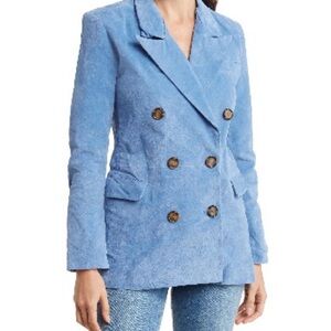 BlankNYC Blue Leather Blazer Size S NWT